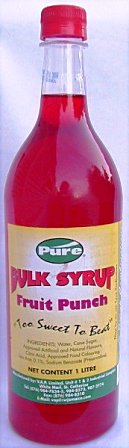 PURE BULK SYRUP FRUIT PUNCH FLAVOURED 25.5FL OZ 

PURE BULK SYRUP FRUIT PUNCH FLAVOURED 25.5FL OZ: available at Sam's Caribbean Marketplace, the Caribbean Superstore for the widest variety of Caribbean food, CDs, DVDs, and Jamaican Black Castor Oil (JBCO). 